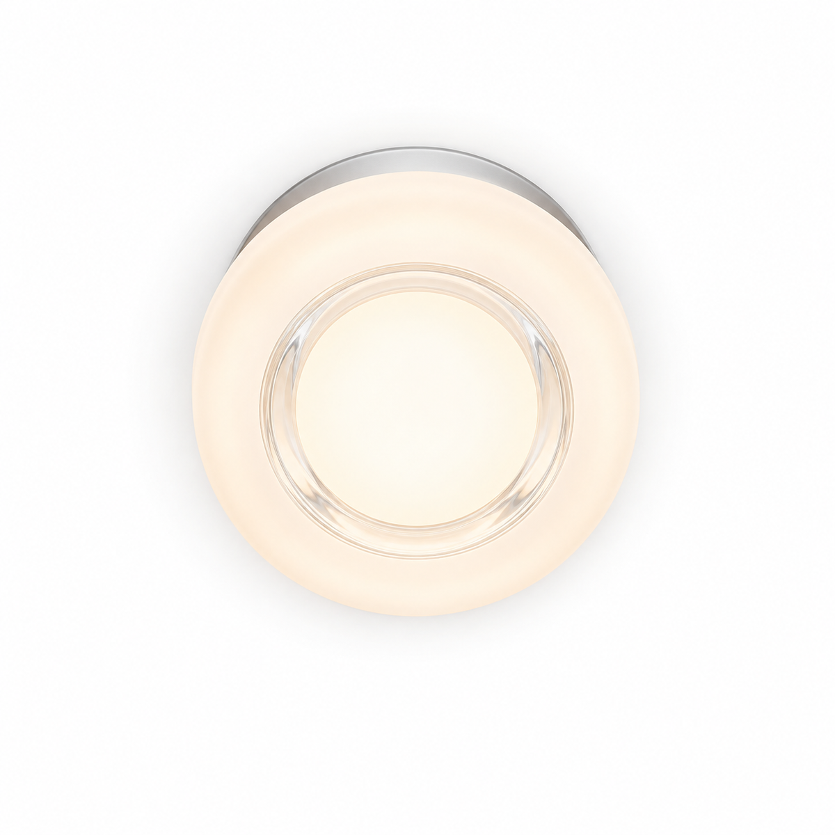 Applique murale Galet, verre anneau clair, sur fond blanc